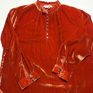 Anthropologie Womens Velvet Shirt